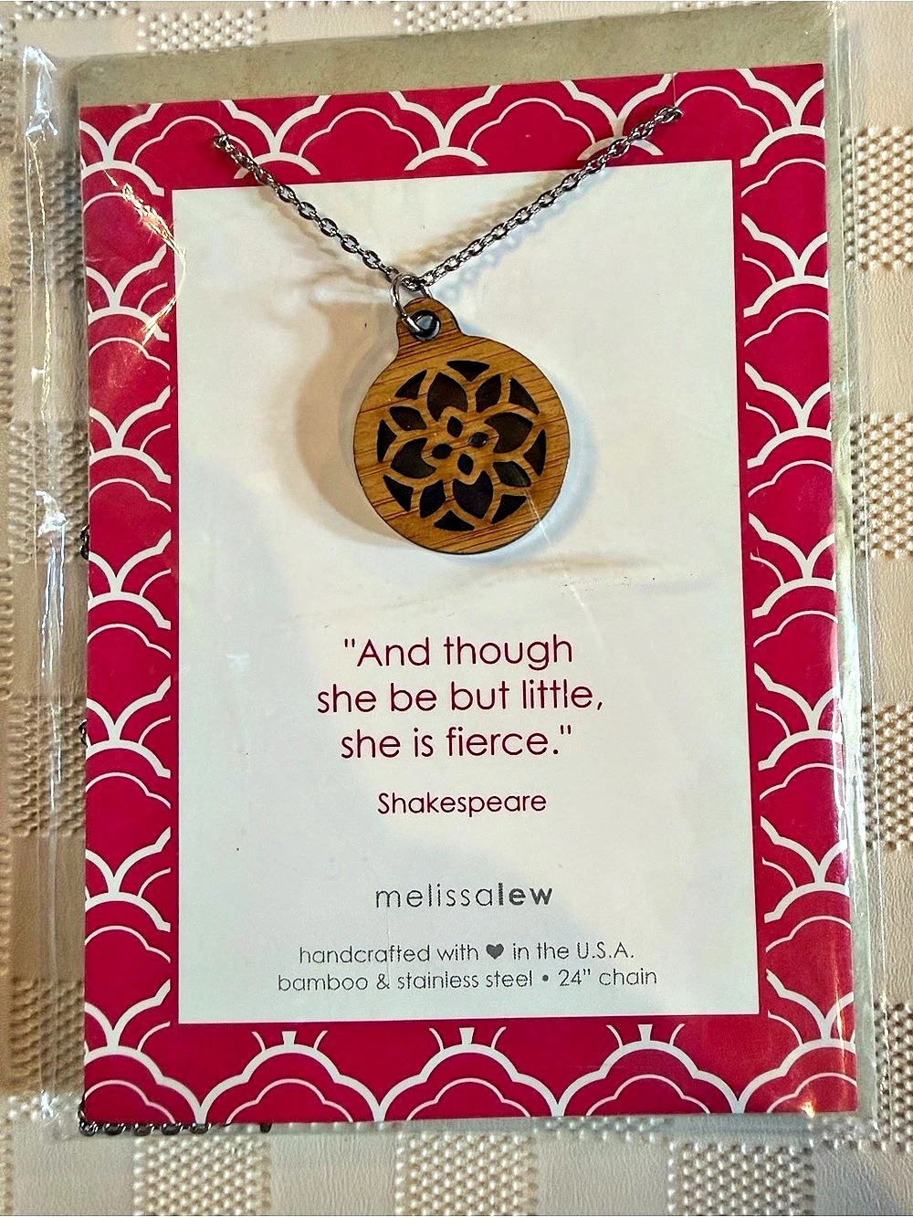 melissalew Fierce Bamboo Pendant Necklace NWT